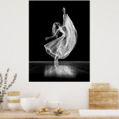 VROUW BAREFOOTED BALLET DANCER - ZWART EN WITTE POSTER (Keuken)