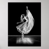VROUW BAREFOOTED BALLET DANCER - ZWART EN WITTE POSTER (Voorkant)