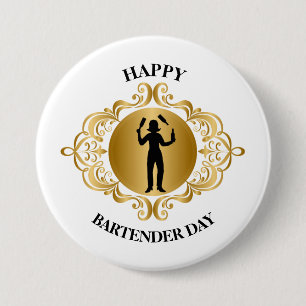 Vrouw Bartender Day Button