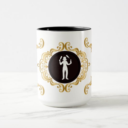Vrouw Bartender White Silhouette Mok (Midden)
