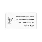 vrouw bas gitaar stick zwart - wit etiket (Voorkant)