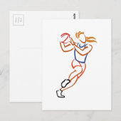 Vrouw Basketball Player Briefkaart (Voorkant / Achterkant)