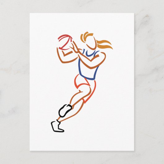 Vrouw Basketball Player Briefkaart (Voorkant)