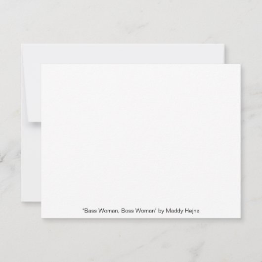 Vrouw Bass Player Kaart (Achterkant)