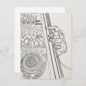 Vrouw Bass Player Kaart (Voorkant / Achterkant)