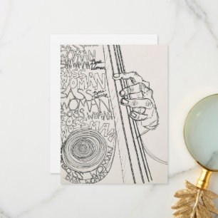 Vrouw Bass Player Kaart