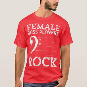 Vrouw Bass Players Rock Double Bass Funny Music T-shirt