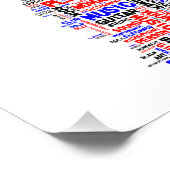 Vrouw basspeler word 1 rood blauw zwart foto afdruk (Hoek)