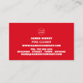 Vrouw Bather Portret, zwembad reiniger Visitekaartje (Achterkant)