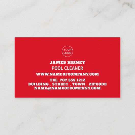 Vrouw Bather Portret, zwembad reiniger Visitekaartje (Achterkant)