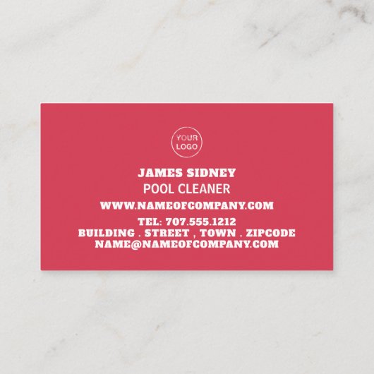 Vrouw Bather Portret, zwembad reiniger Visitekaartje (Achterkant)