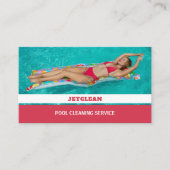 Vrouw Bather Portret, zwembad reiniger Visitekaartje (Voorkant)