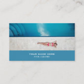 Vrouw bather, zwembad reiniger visitekaartje (Voorkant)