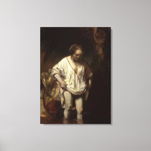 Vrouw Bathing in een Stream, 1654 Canvas Afdruk (Voorkant)