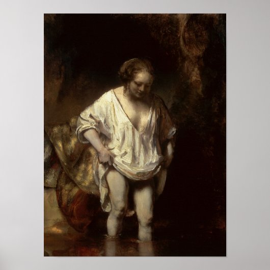 Vrouw Bathing in een Stream, 1654 Poster (Voorkant)