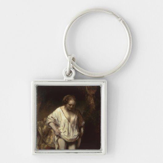 Vrouw Bathing in een Stream, 1654 Sleutelhanger (Voorkant)