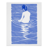 Vrouw Bathing in Onsen Perfect Poster (Voorkant)