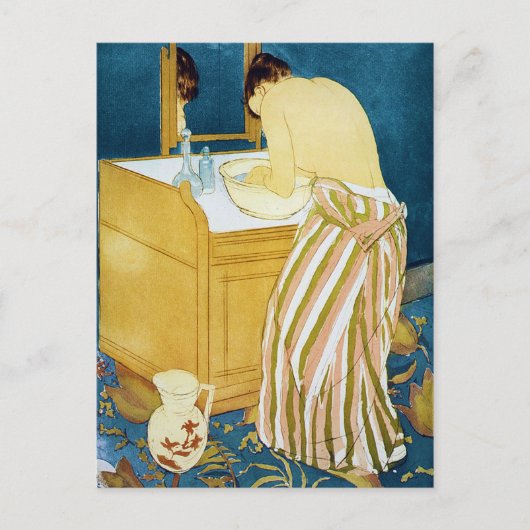 Vrouw Bathing, Mary Cassatt Briefkaart (Voorkant)
