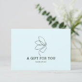 Vrouw Beauty Lijn Kunst Blauwe Cadeau Certificaat (Staand voorkant)