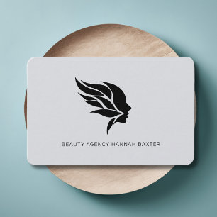 Vrouw Beauty Logo, Modern, Salon, Grijs Visitekaartje