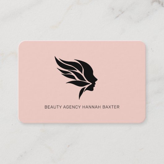 Vrouw Beauty Logo, Modern, Salon, Roze Visitekaartje (Voorkant)