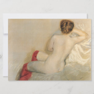 Vrouw Beauty met Rode Kousen Kaart