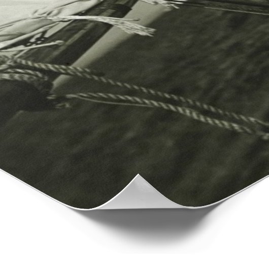 Vrouw Bedrijf dat op jacht rijdt Poster (Hoek)