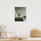 Vrouw Bedrijf dat op jacht rijdt Poster (Keuken)