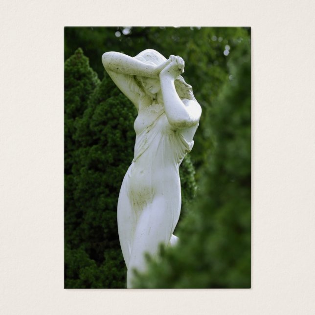 Vrouw beeld in de tuin visitekaartjes (Voorkant)