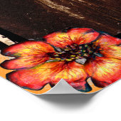 Vrouw Belly Dancer met Red Flowers Poster (Hoek)