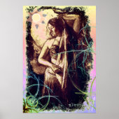 Vrouw Belly Dancer met ster Poster (Voorkant)