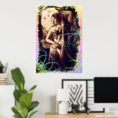 Vrouw Belly Dancer met ster Poster (Thuiskantoor)