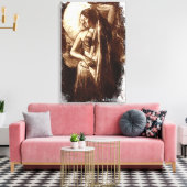 Vrouw Belly Dancer met Veil Canvas Afdruk (Insitu (Woonkamer))