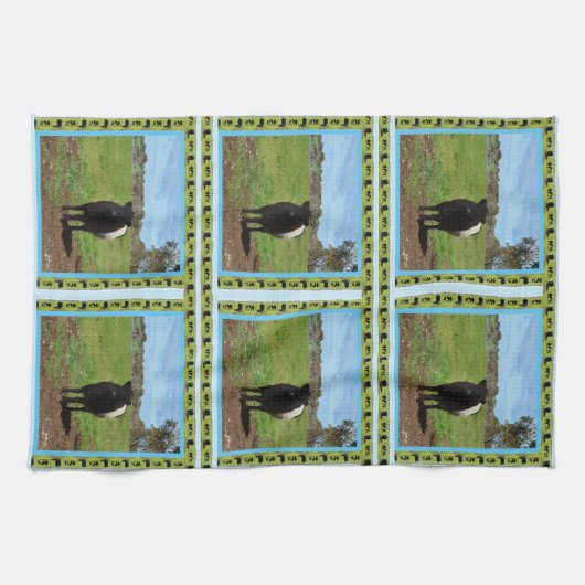 Vrouw Belted Galloway Koe Theedoek (Horizontaal)