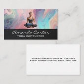 Vrouw beoefenen van yoga met mat visitekaartje (Voorkant / Achterkant)