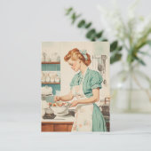  vrouw bereidt paaseieren feestdagenkaart (Staand voorkant)