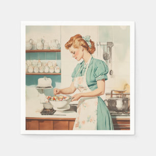  vrouw bereidt paaseieren servet