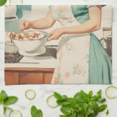 vrouw bereidt paaseieren theedoek (Gevouwen)