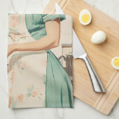 vrouw bereidt paaseieren theedoek (Quarter Fold)