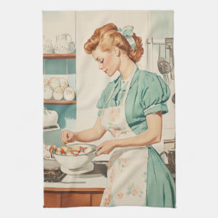 vrouw bereidt paaseieren theedoek