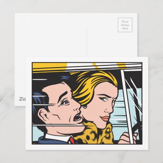 Vrouw bestuurder briefkaart (Voorkant / Achterkant)