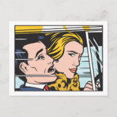 Vrouw bestuurder briefkaart (Voorkant)