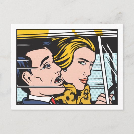 Vrouw bestuurder briefkaart (Voorkant)