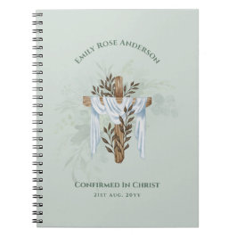 Vrouw bevestigen Gift Floral kruis gepersonaliseer Notitieboek