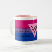 VROUW BI FLAG PINK TRIANGLE TWEEKLEURIGE KOFFIEMOK (Voorkant links)