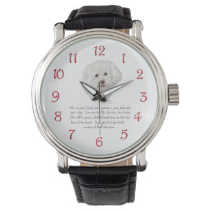 Vrouw Bichon Frise Keepomwille Horloge