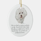 Vrouw Bichon Frise Keepomwille Keramisch Ornament (Rechts)