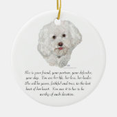 Vrouw Bichon Frise Keepomwille Keramisch Ornament (Voorkant)