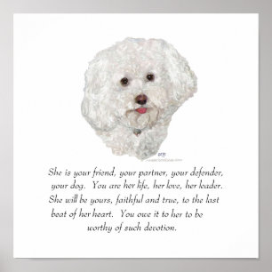 Vrouw Bichon Frise Keepomwille Poster