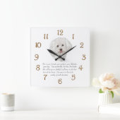 Vrouw Bichon Frise Keepomwille Vierkante Klok (Huis)